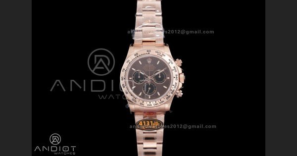 2025 Daytona 126505 QF 1:1 Best Edition Chocolate Dial on RG Bracelet QF4131 V6 (Gain Weight)