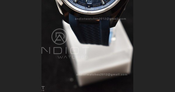 Aqua Terra GMT Worldtimer 43mm VSF 1:1 Best Edition Summer Blue Dial on Blue Rubber Strap A8938 Super Clone
