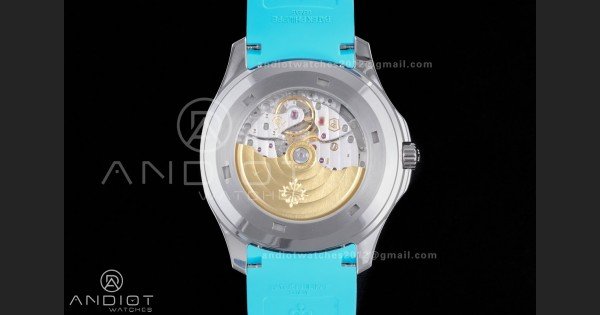 Aquanaut 5167 SS DDF 1:1 Best Edition Gray Dial on Black Baby Blue Strap DD330 Super Clone