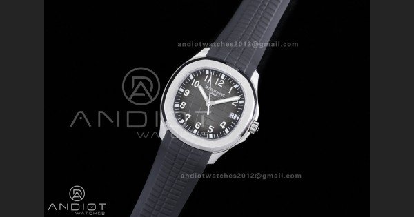 Aquanaut 5167 SS DDF 1:1 Best Edition Gray Dial on Black Rubber Strap DD330 Super Clone