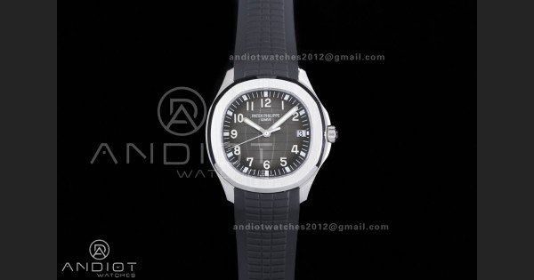 Aquanaut 5167 SS DDF 1:1 Best Edition Gray Dial on Black Rubber Strap DD330 Super Clone