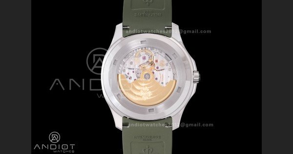 Aquanaut 5167 SS DDF 1:1 Best Edition Gray Dial on Green Rubber Strap DD324 Super Clone