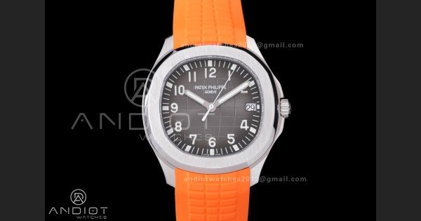 Aquanaut 5167 SS DDF 1:1 Best Edition Gray Dial on Orange Rubber Strap DD324 Super Clone