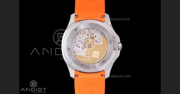 Aquanaut 5167 SS DDF 1:1 Best Edition Gray Dial on Orange Rubber Strap DD324 Super Clone