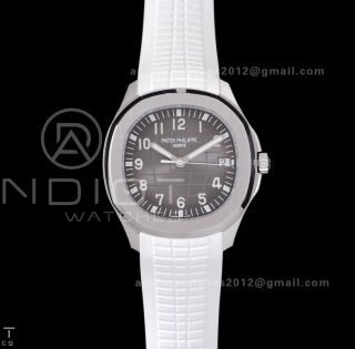 Aquanaut 5167 SS DDF 1:1 Best Edition Gray Dial on White Rubber Strap DD324 Super Clone