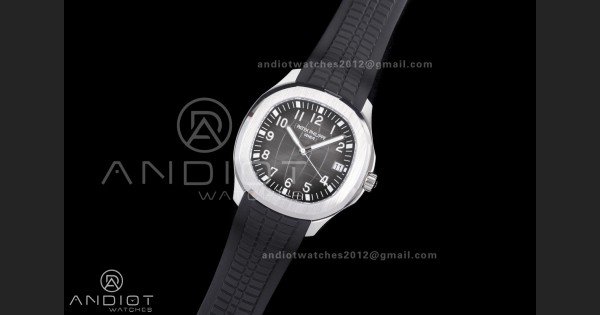 Aquanaut 5167A SS 3KF Best Edition Black Dial on Black Rubber Strap A330 Super Clone V3