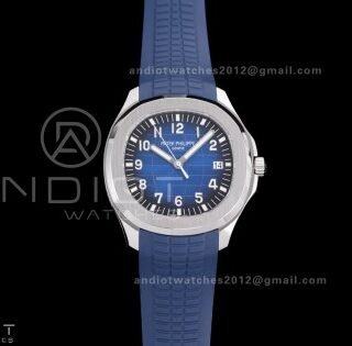 Aquanaut 5168G 42mm SS 3KF 1:1 Best Edition Blue Dial on Blue Rubber Strap A330 Super Clone V3
