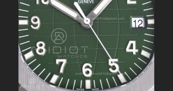 Aquanaut 5168G 42mm SS 3KF 1:1 Best Edition Green Dial on Green Rubber Strap A330 Super Clone V3