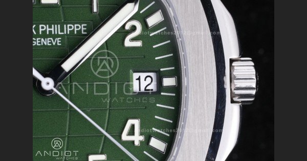 Aquanaut 5168G 42mm SS 3KF 1:1 Best Edition Green Dial on Green Rubber Strap A330 Super Clone V3