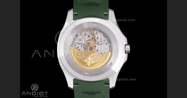 Aquanaut 5168G 42mm SS 3KF 1:1 Best Edition Green Dial on Green Rubber Strap A330 Super Clone V3
