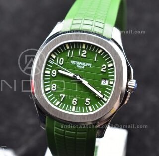 Aquanaut 5168G 42mm SS ZF 1:1 Best Edition Green Dial On Green Rubber Strap 324CS
