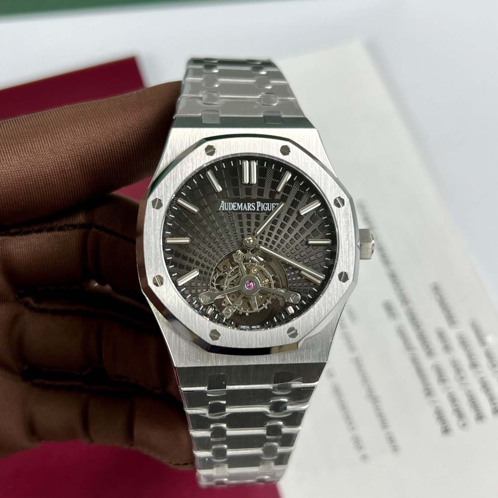 Audemars Piguet Best Replica Watch Royal Oak Tourbillon 26522TI Gray Dial 41mm - Đồng Hồ Replica 1:1