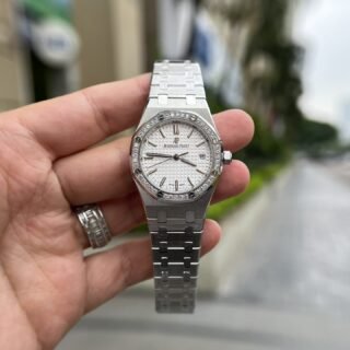 Audemars Piguet Clone Watch Royal Oak White Dial Metal Wire 34mm - Đồng Hồ Replica 1:1