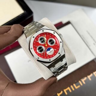 Audemars Piguet Replica Watch Royal Oak Chronogarph 26574ST Red Dial 41mm - Đồng Hồ Replica 1:1