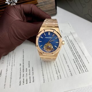 Audemars Piguet Replica Watch Royal Oak Tourbillon Rose Gold 26522OR Dial Blue 41mm - Đồng Hồ Replica 1:1