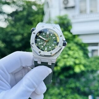 Audemars Piguet Replica Watches Royal Oak 15720ST Green Dial IP Factory 42mm - Đồng Hồ Replica 1:1