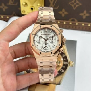 Audemars Piguet Replica Watches Royal Oak 26240 Rose Gold Dial White APS Factory 41mm - Đồng Hồ Replica 1:1