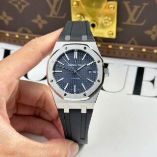 Audemars Piguet Royal Oak 15400ST Replica Watch Blue Dial Rubber Strap APS Factory 41mm - Đồng Hồ Replica 1:1
