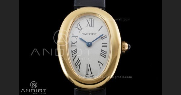 Baignoire Watch YG AF 1:1 Best Edition White Dial on Black Strap RONDA Quartz