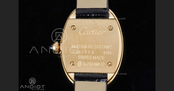 Baignoire Watch YG AF 1:1 Best Edition White Dial on Black Strap RONDA Quartz