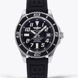 Best Breitling Superocean A1736402 Replica Men's Watch, Premium Stainless Steel Case, Black Rubber Strap