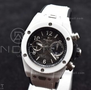 Big Bang Unico White Ceramic ZF 1:1 Best Edition Skeleton Dial on White Rubber Strap A1280