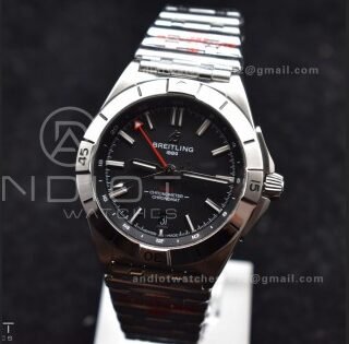 Breitling BLS Factory Chronomat Automatic 1:1 Best Edition GMT 40mm Black Dial On SS Bracelet A2836