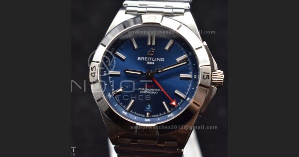 Breitling BLS Factory Chronomat Automatic 1:1 Best Edition GMT 40mm Blue Dial On SS Bracelet A2836