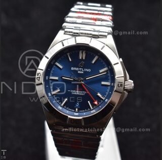Breitling BLS Factory Chronomat Automatic 1:1 Best Edition GMT 40mm Blue Dial On SS Bracelet A2836