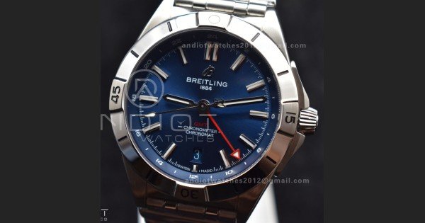 Breitling BLS Factory Chronomat Automatic 1:1 Best Edition GMT 40mm Blue Dial On SS Bracelet A2836
