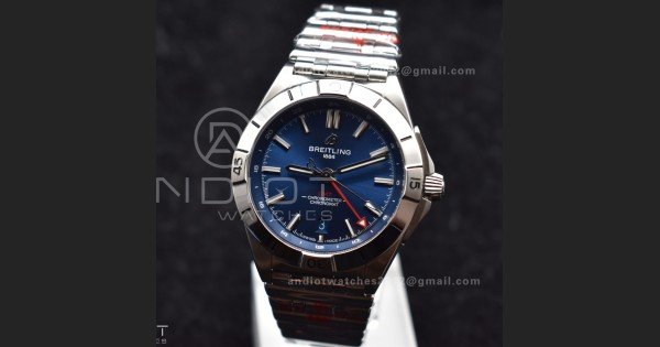 Breitling BLS Factory Chronomat Automatic 1:1 Best Edition GMT 40mm Blue Dial On SS Bracelet A2836