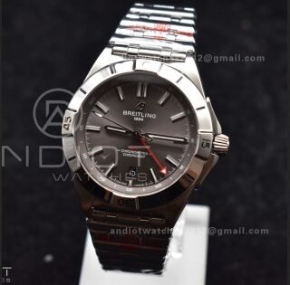 Breitling BLS Factory Chronomat Automatic 1:1 Best Edition GMT 40mm Grey Dial on SS Bracelet A2836