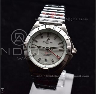 Breitling BLS Factory Chronomat Automatic 1:1 Best Edition GMT 40mm White Dial On SS Bracelet A2836