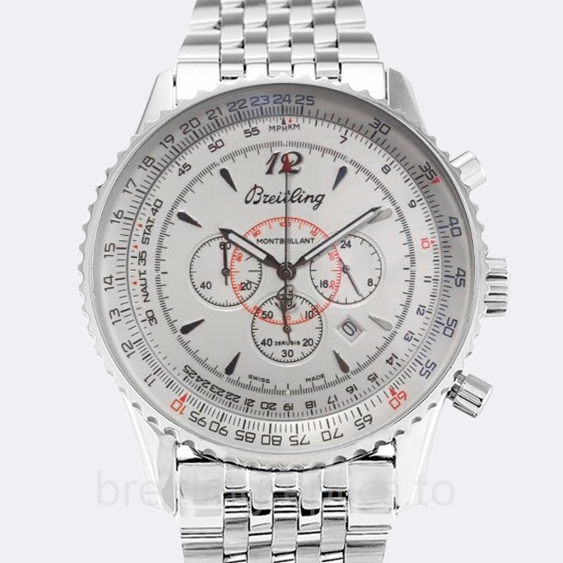 Breitling Montbrillant 46mm Men's A41330 Silver-tone
