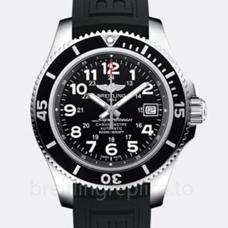 Breitling Superocean 46mm Men's A17365C91B1S2 Black Dial Silver-tone