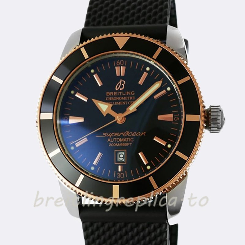 Breitling Superocean 46mm Men's UB201012 Silver-tone Black Dial