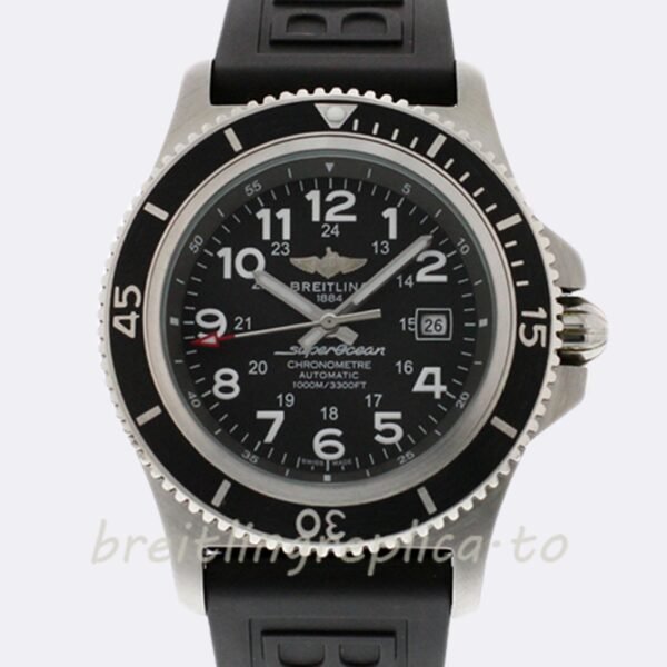 Breitling Superocean A17365-K Men's 46mm Silver-tone Black Dial