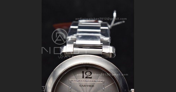 BVF Cartier Pasha Ladies Made 1:1 like the Genuine White Dial on SS Bracelet