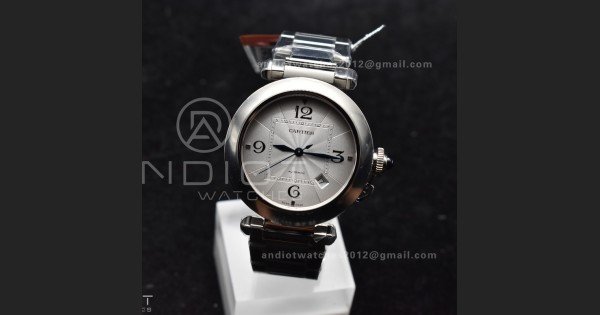 BVF Cartier Pasha Ladies Made 1:1 like the Genuine White Dial on SS Bracelet