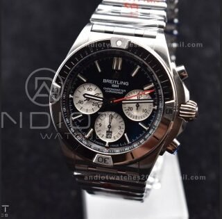 Chronomat B01 42mm SS BLSF 1:1 Best Edition Black Dial on SS Bracelet A7750
