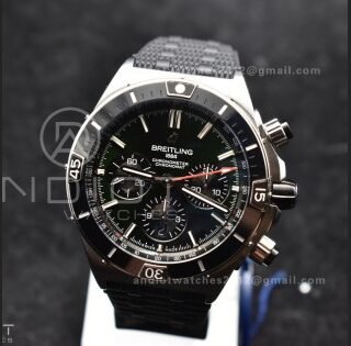 Chronomat B01 44mm SS BLSF 1:1 Best Edition Green Dial On Robber Bracelet A7750