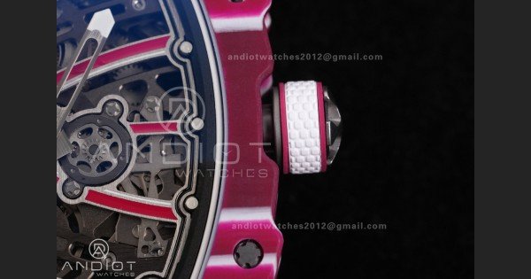 Custom Made RM67-02 Mutaz Essa Red NTPT on White Nylon strap CRMA7 Clone