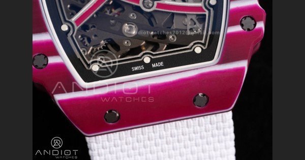 Custom Made RM67-02 Mutaz Essa Red NTPT on White Nylon strap CRMA7 Clone