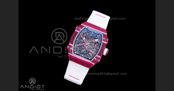 Custom Made RM67-02 Mutaz Essa Red NTPT on White Nylon strap CRMA7 Clone