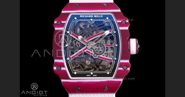 Custom Made RM67-02 Mutaz Essa Red NTPT on White Nylon strap CRMA7 Clone