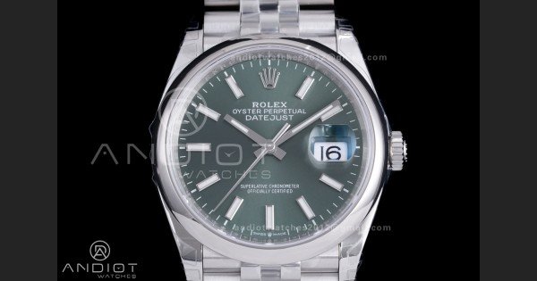 DateJust 36 SS 126200 VSF 1:1 Best Edition 904L Steel Green Dial on Jubilee Bracelet VS3235