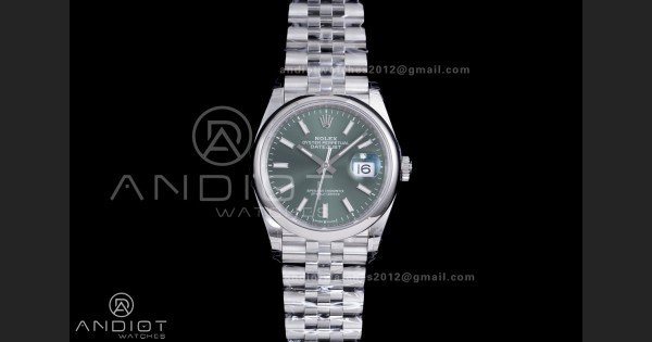 DateJust 36 SS 126200 VSF 1:1 Best Edition 904L Steel Green Dial on Jubilee Bracelet VS3235