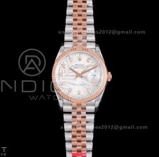 DateJust 36 SS 126231 VSF 1:1 Best Edition 904L SS/RG Silver Leaves Dial on Jubilee Bracelet VS3235