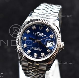 DateJust 36 SS 126234 VSF 1:1 Best Edition 904L Steel Blue Diamond Dial On Jubilee Bracelet VS3235
