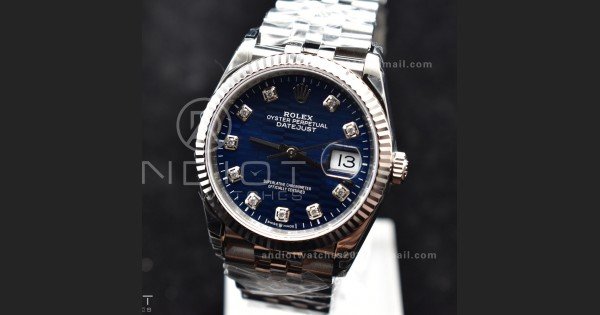 DateJust 36 SS 126234 VSF 1:1 Best Edition 904L Steel Blue Diamond Dial On Jubilee Bracelet VS3235